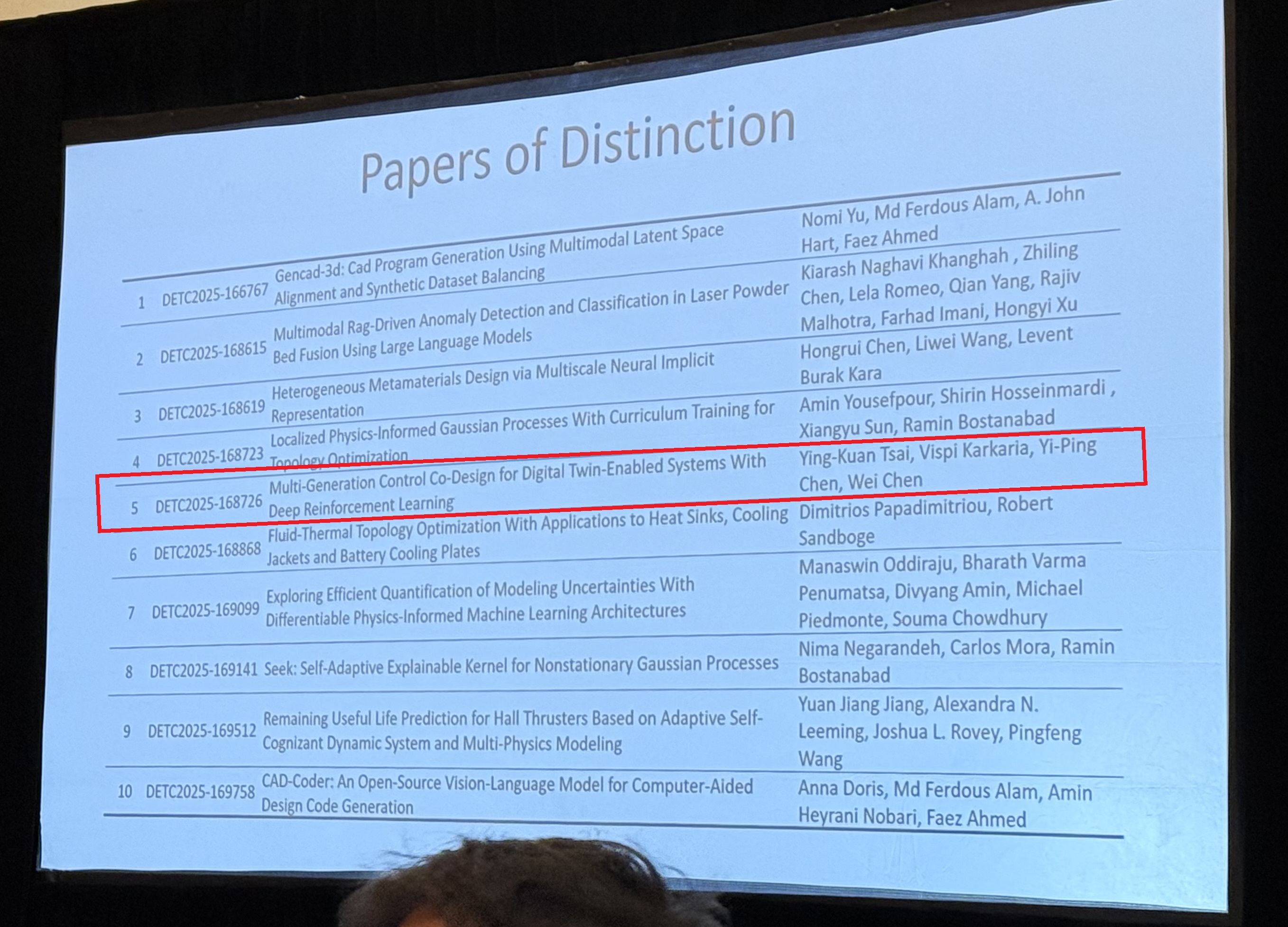 Paper of Distinction at ASME IDETC-CIE DAC 2025